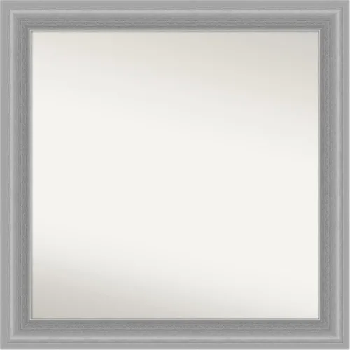 Miniatura 137 de Amanti Art Espejo de baño plateado para sobre el fregadero, 24 x 24 pulgadas, espejo cuadrado de peltre forjado a medida, marco de madera casual