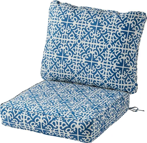 Miniatura 30 de Greendale Home Fashions Juego de cojines de asiento profundo para exterior de 2 piezas, Adobe Ártico