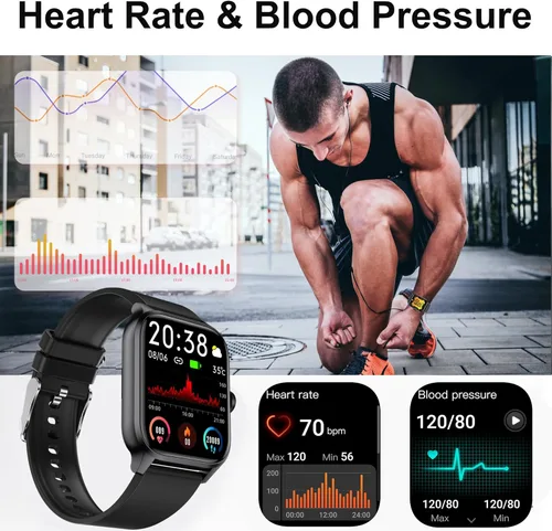 Miniatura 2 de Rastreador de actividad física, ritmo cardíaco, presión arterial, monitor de oxígeno en sangre, podómetro, contador de pasos, rastreador