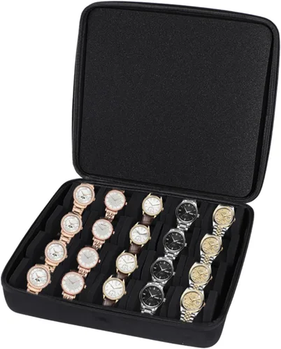 Miniatura 2 de Portable Watch Storage Case Organizers Secure Zippered 20 Slot Box Pouches for Smartwatch Jewelry Small Items Accessory Smart