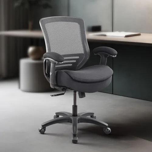 Miniatura 6 de BOLISS Silla de escritorio para computadora de oficina con respaldo medio, ergonómica, súper suave, con respaldo medio, con brazos ajustables (negro)