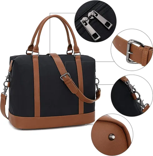 Miniatura 5 de CAMTOP- Bolso de viaje para mujer, de lona, para equipaje de mano, negro, (Black -1)), 6050