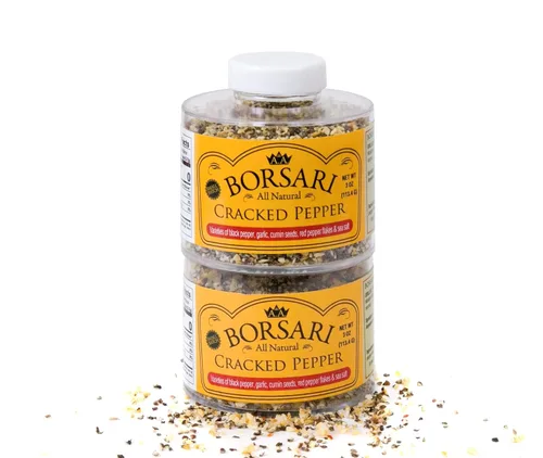 Miniatura 8 de Borsari Mezcla de condimentos de pimienta agrietada, mezcla de sal sazonada de pimienta negra fresca agrietada con ajo y hojuelas de pimiento rojo