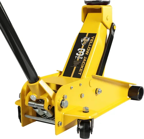 Miniatura 13 de YELLOW JACKET Gato hidráulico de piso de perfil bajo para carro de 2.5 toneladas con bomba de elevación de pistón único, capacidad de 5500 libras