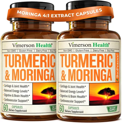 Miniatura 12 de Suplemento de Moringa + Cúrcuma Curcumina para la Salud de las Articulaciones, Salud Intestinal, Energía y Apoyo Inmunológico - Fórmula de Bienestar