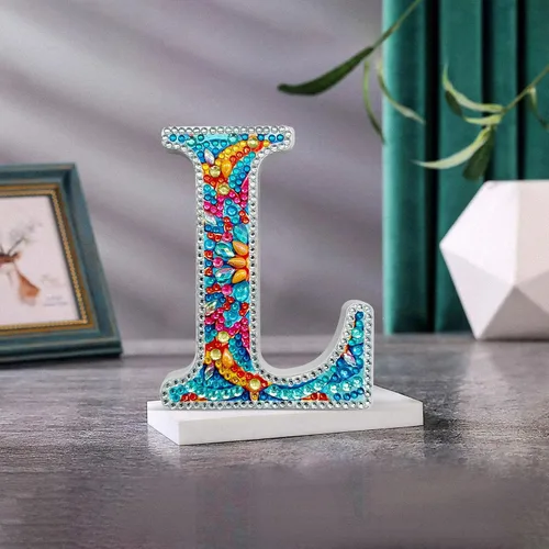 Miniatura 17 de YOYA Letras de Artesanía de Madera con Arte de Diamantes 5D de 6 Pulgadas para Decoración de Pared, Kits de Arte de Diamantes de Letras de A