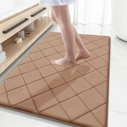 Miniatura 220 de OLANLY Tapete de baño de espuma viscoelástica de 24 x 16 pulgadas, ultra suave y absorbente, lavable a máquina, cómodo tapete de baño para suelo