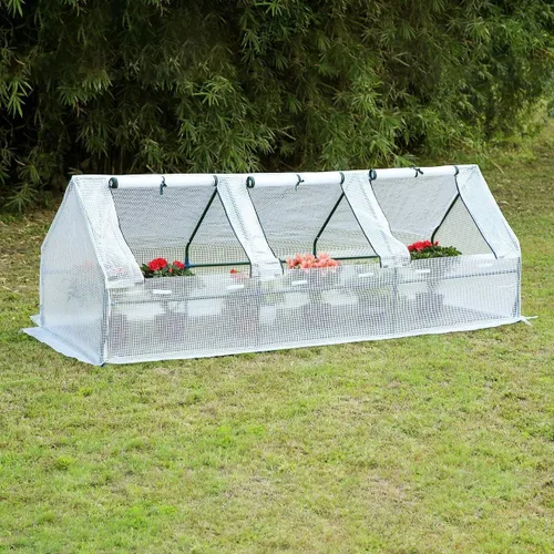 Miniatura 7 de YOLENY Mini invernadero de 95 pulgadas de ancho x 32 pulgadas de profundidad x 32 pulgadas de alto, casas verdes portátiles para invierno exterior