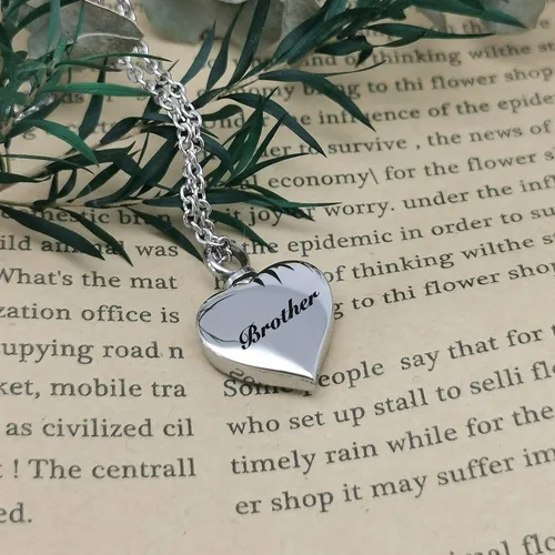 Miniatura 4 de Collar de alas de ángel guardián para cenizas, joyería de cremación con urna de cristal en forma de corazón, collar conmemorativo para cenizas