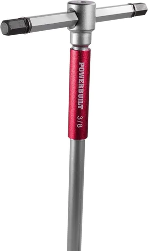 Miniatura 9 de Powerbuilt Juego de 8 llaves Allen hexagonales SAE con mango en T con mangas de velocidad para una acción de giro rápida, mango superior deslizante