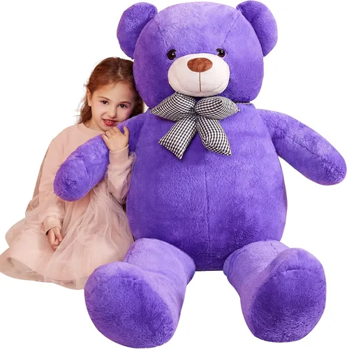 Miniatura 10 de IKASA Oso de Peluche Gigante Animal de Peluche Juguete de Felpa, 47 pulgadas Grande Lindo Jumbo Juguetes Suaves, Enorme Gran Esponjoso Gordo Negro