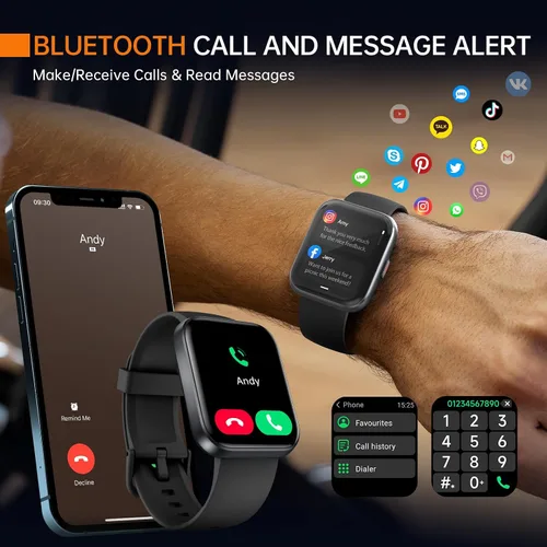 Miniatura 2 de Reloj inteligente Monitor de salud preciso de 24 horas con impermeabilidad de 5 ATM Reloj inteligente para frecuencia cardíaca, oxígeno en sangre