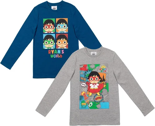 Miniatura 3 de RYAN'S WORLD Paquete de 2 camisetas Red Titan para niños pequeños y grandes