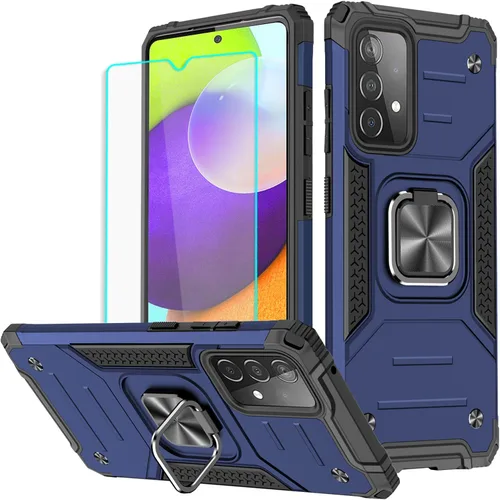 Miniatura 10 de HNHYGETE Funda para Samsung A52, Galaxy A52 5G, con protector de pantalla HD, a prueba de golpes, resistente a los golpes, con anillo de rotación