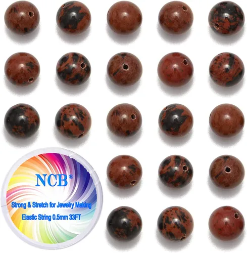 Miniatura 13 de NCB - 200 cuentas sueltas de turquesa africana de 0.15 pulgadas (4 mm) para joyería, cuentas semipreciosas naturales redondas y suaves con espaciador