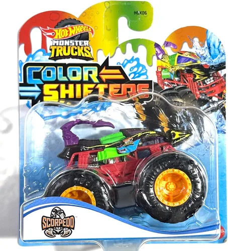 Hot Wheels - Monster Trucks - SCORPEDO - Cambiadores de color - Nuevo para 2023 - Embarca burbujas envueltas en una caja de tamaño