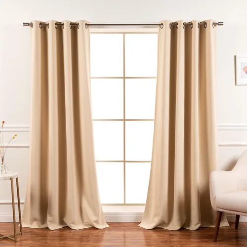 Miniatura 14 de Best Home Fashion Cortinas Opacas 2 Paneles - Tratamiento de Ventana con Aislamiento Térmico Premium Cortinas Opacas para Dormitorio - Parte Castaño