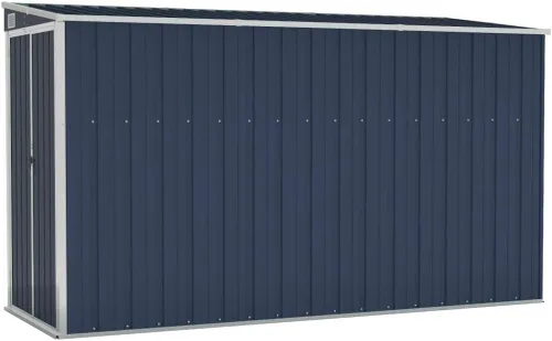 vidaXL Cobertizo montado en la pared, acero galvanizado y almacenamiento de jardín de metal para herramientas, muebles, equipos, antracita,