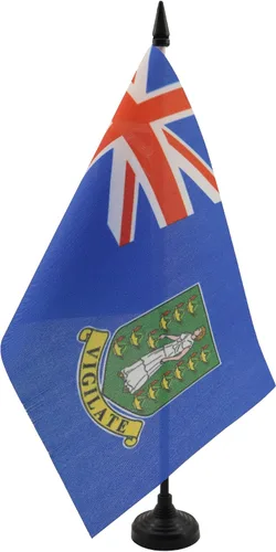 Miniatura 82 de Bandera de mesa de Anguila de 4 x 6 pulgadas, bandera de escritorio británica de Anguila, 5.9 x 3.9 in, palo y base de plástico negro AZ FLAG