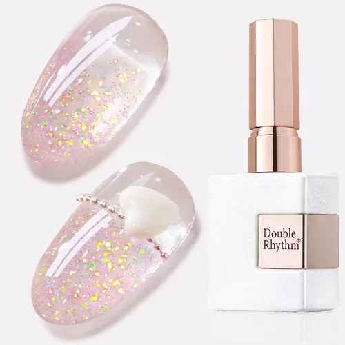 Miniatura 16 de Double Rhythm Esmalte de gel con purpurina de nieve de 0.5 fl oz, color holográfico reflectante para arte de uñas, salón de manicura y bricolaje