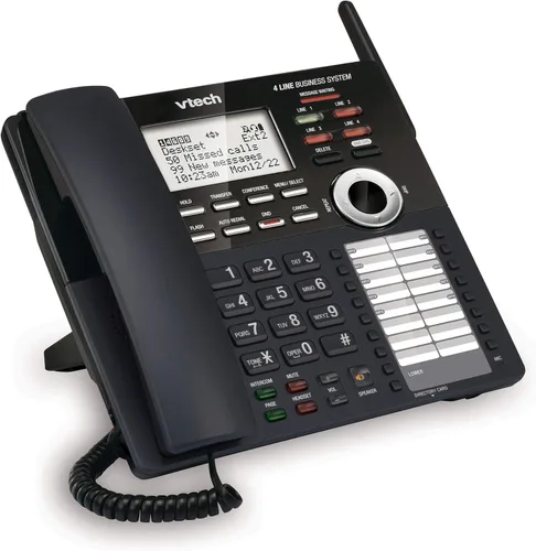 Miniatura 6 de VTech AM18447 - Consola principal 4 líneas expansible para pequeñas empresas, sistema de teléfono de oficina con contestadora, intercomunicador