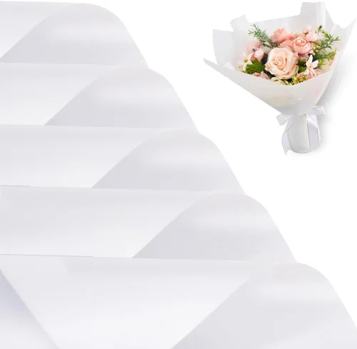 Miniatura 13 de BEISHIDA 100 PCS Papel de Envolver Floral Rosa - Papel de Envolver Flores Mate Impermeable para Ramo, Suministros de Floristería, Manualidades DIY