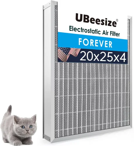 Miniatura 23 de UBeesize 20x25x1 Filtro de aire electrostático reutilizable para HVAC y aire acondicionado, filtro para estufa, MERV 8, lavable, dura toda la vida