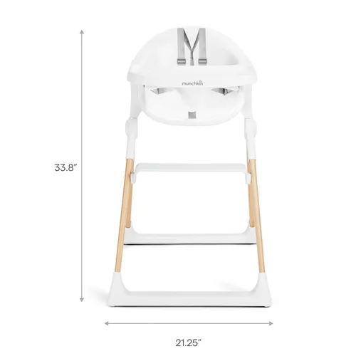 Miniatura 7 de Munchkin Float - Silla alta para bebés y niños pequeños, plegable para un fácil almacenamiento, color blanco con patas de madera