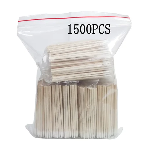 Miniatura 2 de GSA 1500 hisopos de algodón microblading, punta puntiaguda, hisopos de algodón, palitos de madera, aplicador de punta de algodón, suministros