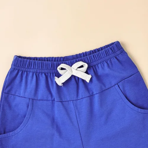 Miniatura 30 de Ropa para bebé niño pequeño, trajes de verano de manga corta, camiseta de retazos y pantalón con bolsillo, conjunto de 2 piezas, 12 meses a 4 años