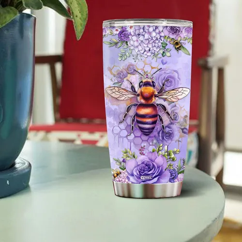 Miniatura 4 de Vaso de abeja personalizado con nombre personalizado de abejas reinas, regalos para mujeres, tazas de agua, botella de agua de 20 onzas, regalo