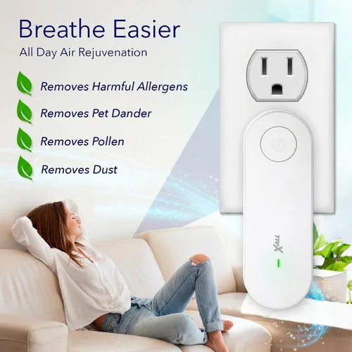 Miniatura 5 de X-All Ionizador de aire - Ionizador enchufable para dormitorio, hogar, oficina, refresca el aire de mascotas, cocina, basura y humo