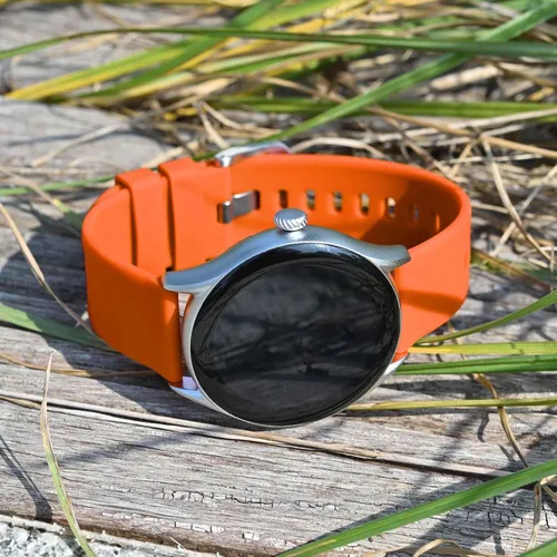 Miniatura 34 de BISONSTRAP Correas de reloj de silicona, correas de reloj delgadas con liberación rápida, 0.787 in, negro con hebilla negra