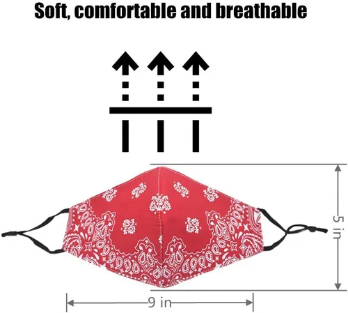 Miniatura 4 de Bandana de la cubierta de la cara, máscara de tela de algodón suave media cara protectora, pasamontañas de cachemira unisex de moda, Balaclava