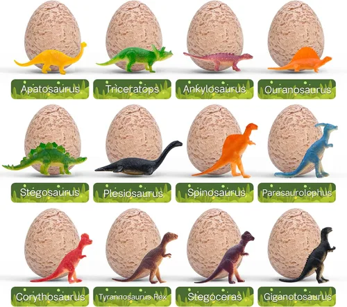 Miniatura 4 de Kit de huevos de dinosaurio para niños, juguetes de dinosaurio para niños de 3 a 12 años de edad, kit de excavación de 12 huevos de dinosaurio