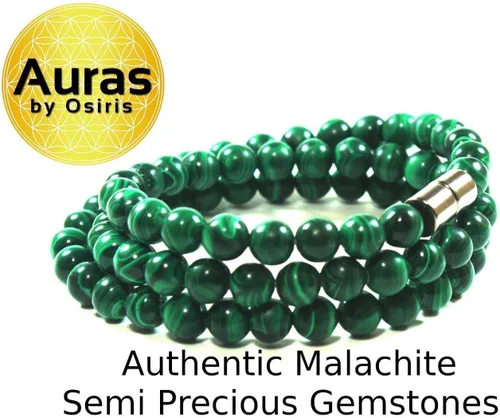 Miniatura 16 de Collar de cristal de malaquita para hombres y mujeres, joyería de malaquita con piedras preciosas auténticas, hecha a mano por el maestro chamán