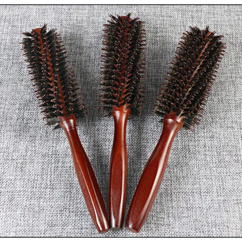 Miniatura 5 de 2 cepillos redondos para el cabello con cerdas de jabalí, cepillo de pelo rizado para secar, peine desenredante, peine de masaje, herramientas