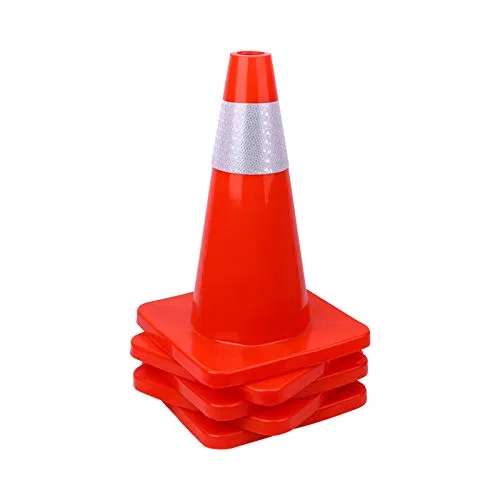 Miniatura 8 de Paquete de 10 conos de tráfico de 18 pulgadas, conos de seguridad de PVC para estacionamiento en carretera, conos de peligro pesados, conos