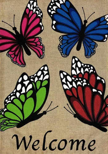 Miniatura 6 de Briarwood Lane Bandera de jardín de primavera con mariposas en el jardín