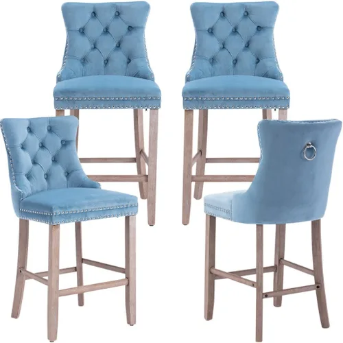 Miniatura 12 de Juego de 2 taburetes de bar giratorios de altura de mostrador, modernos taburetes de bar para isla de cocina, taburetes de bar grises con respaldo