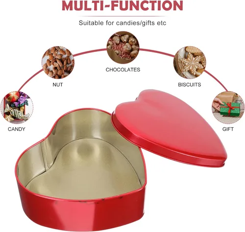 Miniatura 7 de Caja vacía de metal con forma de corazón: 10 unids cajas de chocolate de caramelo latas con tapa cosméticos latas Día de San Valentín regalos