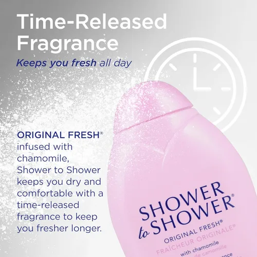 Miniatura 6 de Shower to Shower Polvo corporal original fresco con manzanilla para hombres y mujeres, sin talco, 13 onzas (paquete de 2)