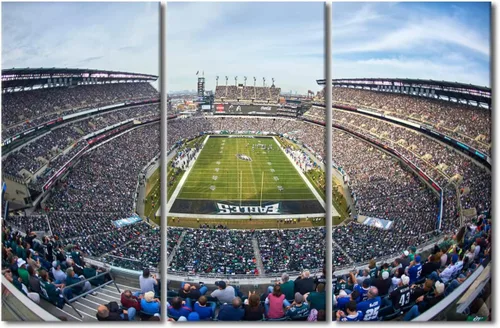 Miniatura 44 de 3 piezas de arte de pared deportivo del equipo de fútbol de los Vikings de Estados Unidos, pinturas de estadios deportivos Minnesota, Estados
