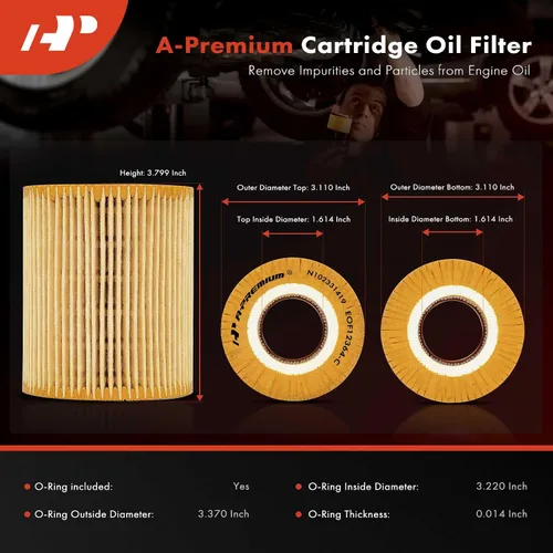 Miniatura 2 de A-Premium Filtro de aceite de protección de 10 mil millas compatible con Ford F-150 2018-2021 y Land Rover Range Rover/Range Rover Sport 2016-2021