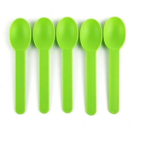 Miniatura 4 de Worlds Paquete de 50 cucharas desechables de plástico para postre, cucharas rojas de 5.9 pulgadas para helado, yogur congelado, cereales y uso