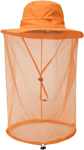 Miniatura 7 de Sombrero de pesca Sombrero de protección solar Red de cabeza de mosquito para exteriores Sombrero de cubo con malla de red oculta azul (Airy Blue)
