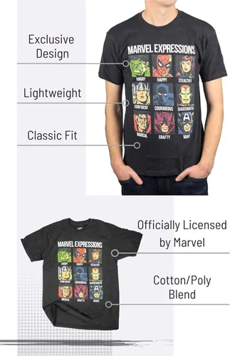 Miniatura 3 de Marvel Avengers Expressions Moods - Camiseta para hombre adulto