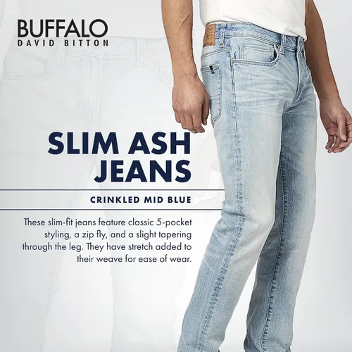 Miniatura 3 de Buffalo David Bitton Vaqueros Slim Ash para Hombre