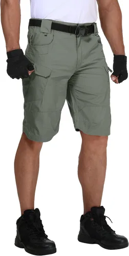 Miniatura 2 de URBEST Pantalones cortos tácticos para hombre, impermeables, transpirables, de secado rápido, para senderismo, pesca, con múltiples bolsillos