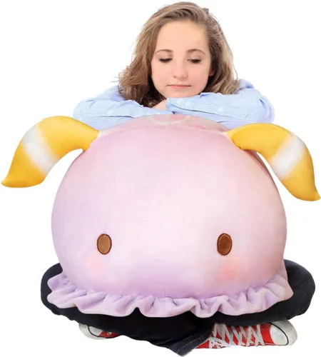 ELAINREN Almohada suave de peluche de manatí rosa grande, peluche de vaca marina, juguete de peluche con forma de manatí/15.7 x 13.8 pulgadas